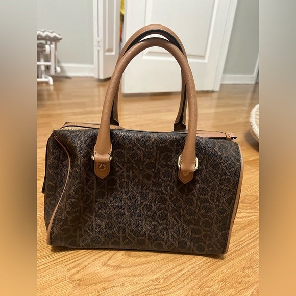 Calvin Klein Brown Monogram Satchel - Picture 6 of 13
